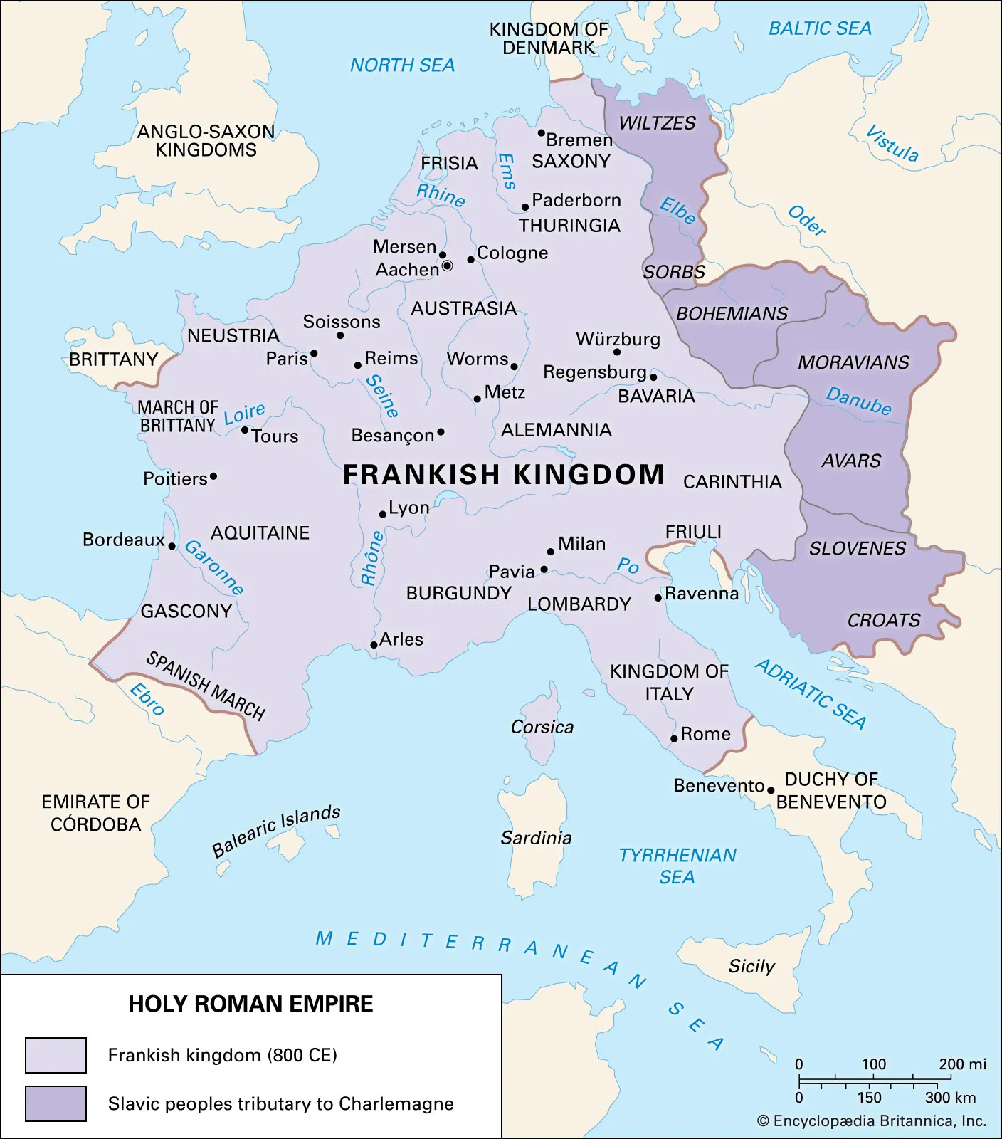 Frankish Kingdom at it's greatest extent 814 AD